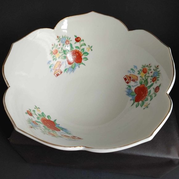 Vintage Sakura Imari Ware Porcelain Japanese Flower Lotus Petal Bowl 7" Japan - Picture 5 of 8